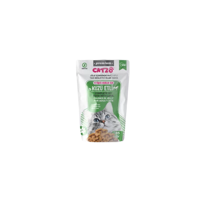 CATZO PREMİUM YETİŞKİN KEDİ POUCH KUZU ETLİ 85 GR.*24