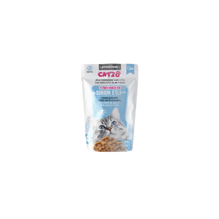 CATZO PREMİUM YETİŞKİN KEDİ POUCH SOMON BALIKLI 85 GR.*24