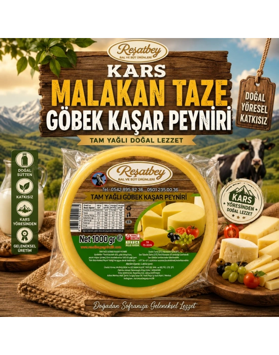 Kars Malakan Taze Göbek Kaşar 1000 Gr