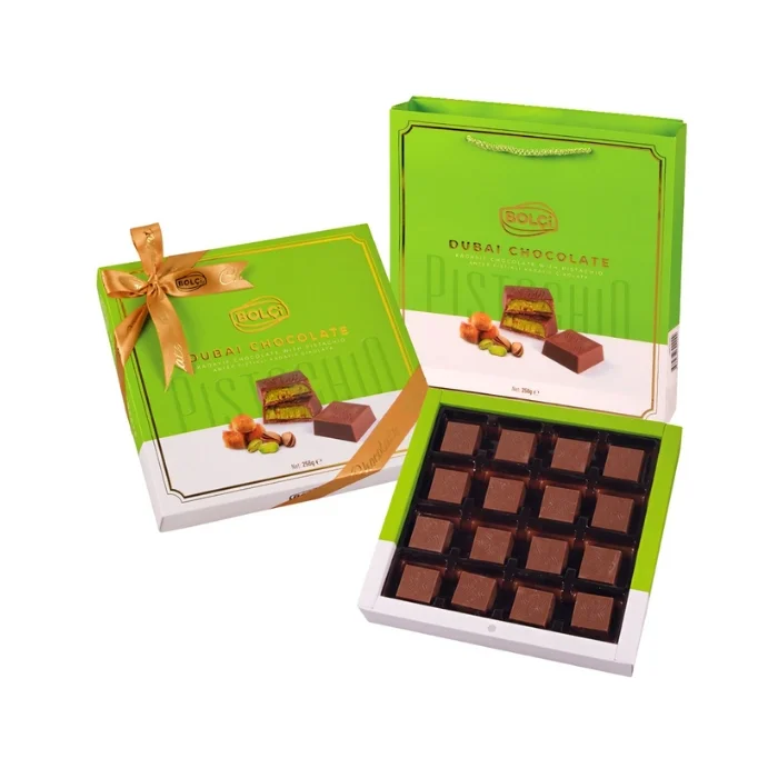 Bolçi Hediyelik Dubai Çikolatası Fıstıklı Kadayıf Dolgulu 256 g CH322