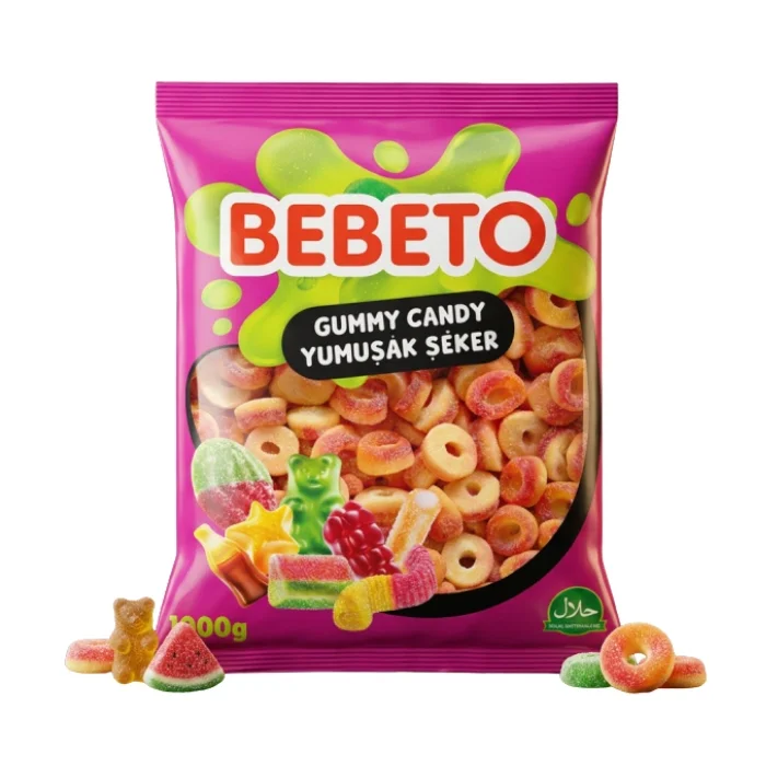 Bebeto Jelibon Şeftali Halkası 1 Kg x 1
