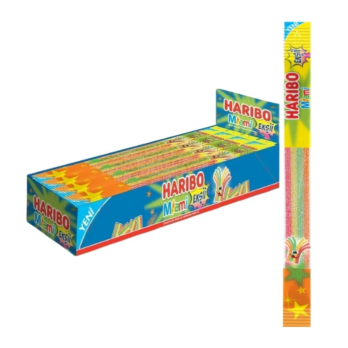 Haribo Ekşii Miami Yumuşak Metre Şeker 15 gr x 60