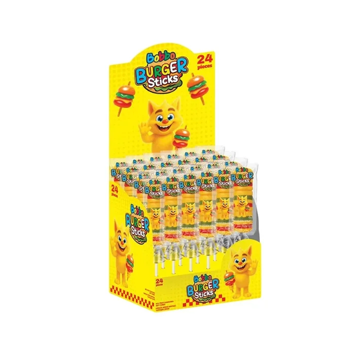 Bobbo Burger Sticks Yumuşak Şeker 32 gr x 24