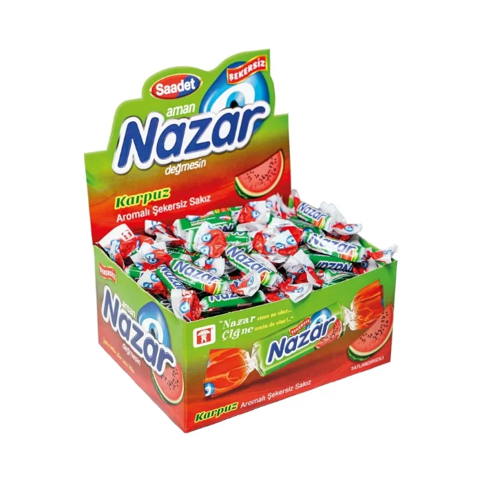 Nazar Karpuz Aromalı Şekersiz Sakız 100 lü