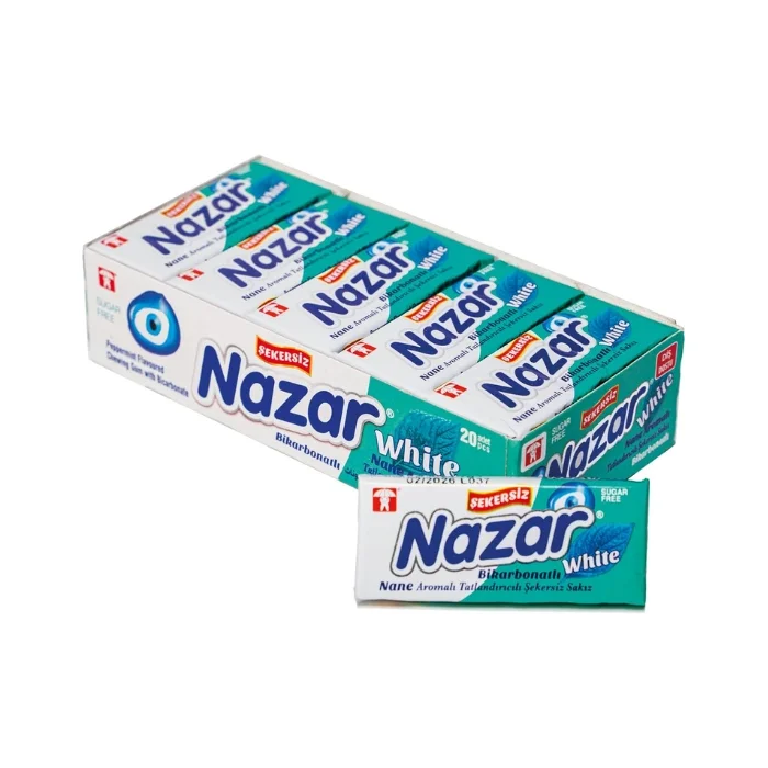 Nazar White Bikarbonatlı Sakız Şekersiz 5 li x 20