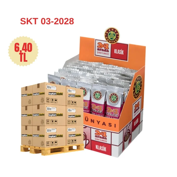 Palet Bazlı Kahve Dünyası 2si 1 Arada Klasik Hazır Kahve 40 x 8 toplam 20480 Adet