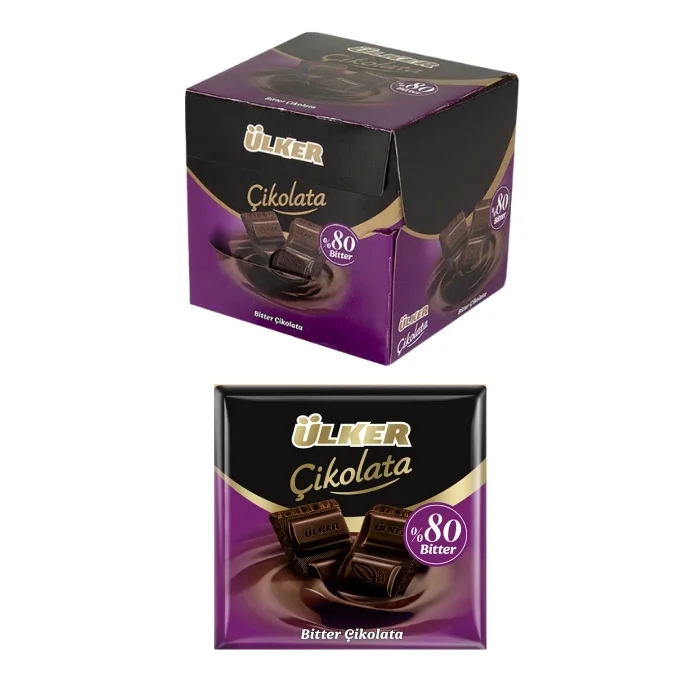 Ülker Bitter Kare Çikolata %80 Kakaolu 60 gr x 6