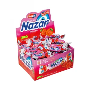 Nazar Çilek Aromalı Şekersiz Sakız 100 lü