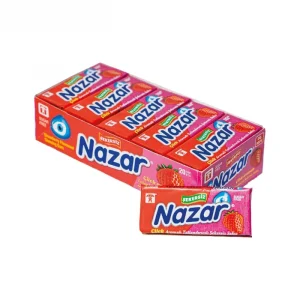 Nazar Çilek Aromalı Sakız Şekersiz 5 x 20