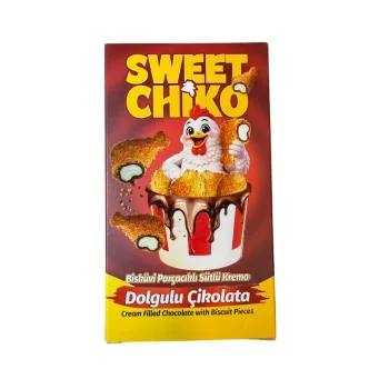 Sweet Chiko Bisküvi Parçacıklı Sütlü Krema Dolgulu Çikolata 50 Gr