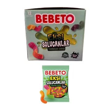 Bebeto Ekşi Solucanlar Jelibon 80 gr x 12