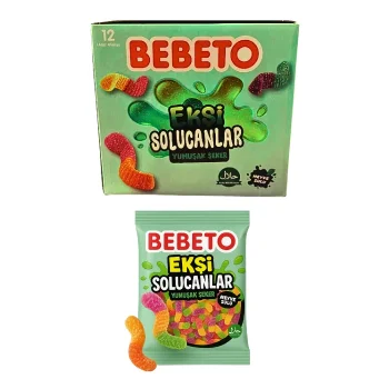Bebeto Ekşi Solucanlar Jelibon 80 gr x 12