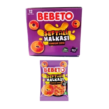 Bebeto Şeftali Halkası Jelibon 80 gr x 12