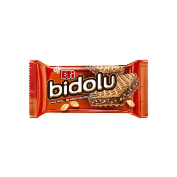 Bidolu Kakao Kremalı Yer Fıstığı Parçacıklı Gofret 36 gr x 24