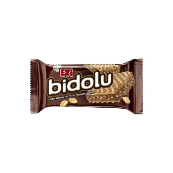 Bidolu Fındık Kremalı Yer Fıstığı Parçacıklı Gofret 36 gr x 24