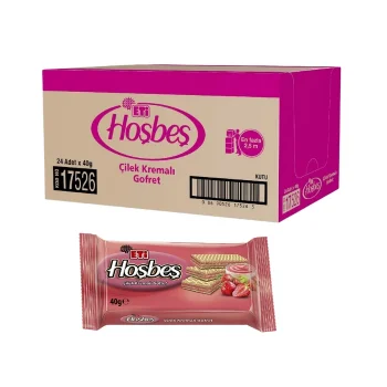 Eti Hoşbeş Çilek Kremalı Gofret 40 gr x 24