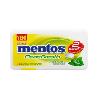 Mentos Clean Breath 2 Saat Limon Ferahlığı 21 gr x 12
