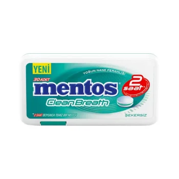 Mentos Clean Breath 2 Saat Yoğun Nane Ferahlığı 21 gr x 12
