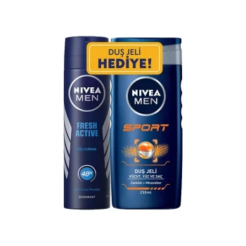 Nivea Men Fresh Active 150 ml+ Sport Duş Jeli 250 ml Hediyeli Set