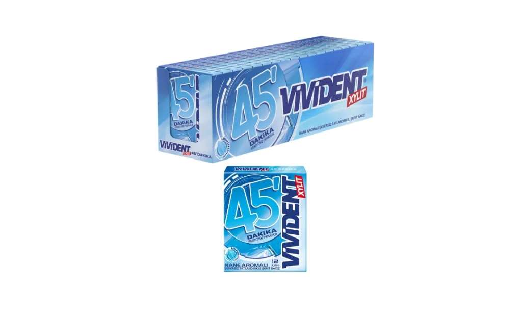 Vivident 45 Dakika Nane Aromalı Sakız 33 gr x 18