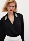 Aksesuar Detaylı Bodysuit Bluz - SİYAH