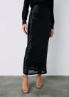 Pul Payetli Midi Etek - SİYAH