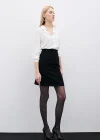 Düz Mini Etek - Siyah