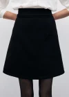 Düz Mini Etek - Siyah