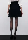 Düz Mini Etek - Siyah