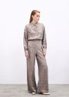 Jakarlı Salaş Pantolon - VİZON