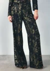 Parlak Desenli Salaş Pantolon - SİYAH