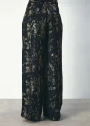 Parlak Desenli Salaş Pantolon - SİYAH