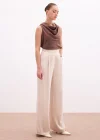 Cepli Salaş Saten Pantolon - Bej