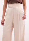 Cepli Salaş Saten Pantolon - Bej