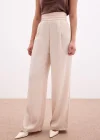 Cepli Salaş Saten Pantolon - Bej