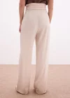 Cepli Salaş Saten Pantolon - Bej