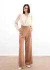 Cepli Salaş Saten Pantolon - Camel