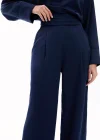 Cepli Salaş Saten Pantolon - LACİVERT
