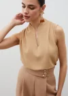 Hakim Yaka Kolsuz Bluz - CAMEL