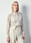 Kadın 1395-2011 Salaş Varaklı Gömlek Taş-Gold