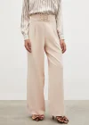 Bel Aksesuarlı Bol Paça Pantolon - BEJ
