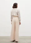 Bel Aksesuarlı Bol Paça Pantolon - BEJ