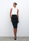 Düz Kalem Etek - Siyah