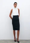 Düz Kalem Etek - Siyah