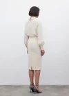 Düz Kalem Etek - Bej