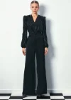 Parlak Çizgili Bodysuit Bluz - SİYAH