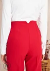 Flatolu Pantolon - Kırmızı