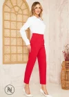 Flatolu Pantolon - Kırmızı