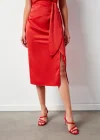 Bağlamalı Saten Etek - Mercan