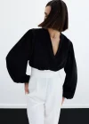 Aksesuar Detaylı Bodysuit Bluz - SİYAH